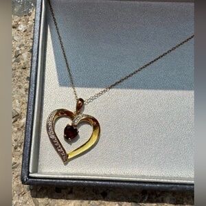 January Birthstone Heart Necklace - New!